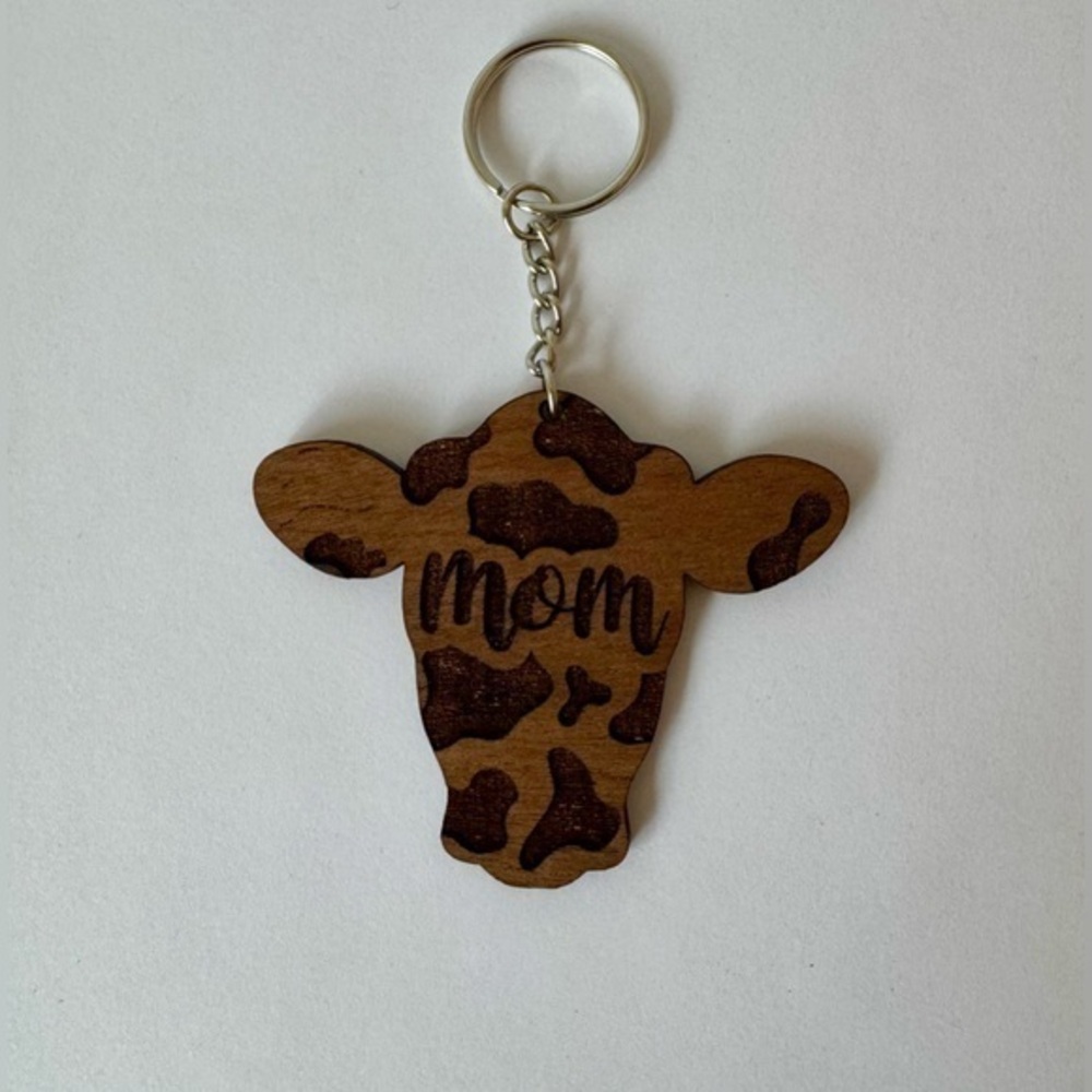 Mom Cow Head Keychain